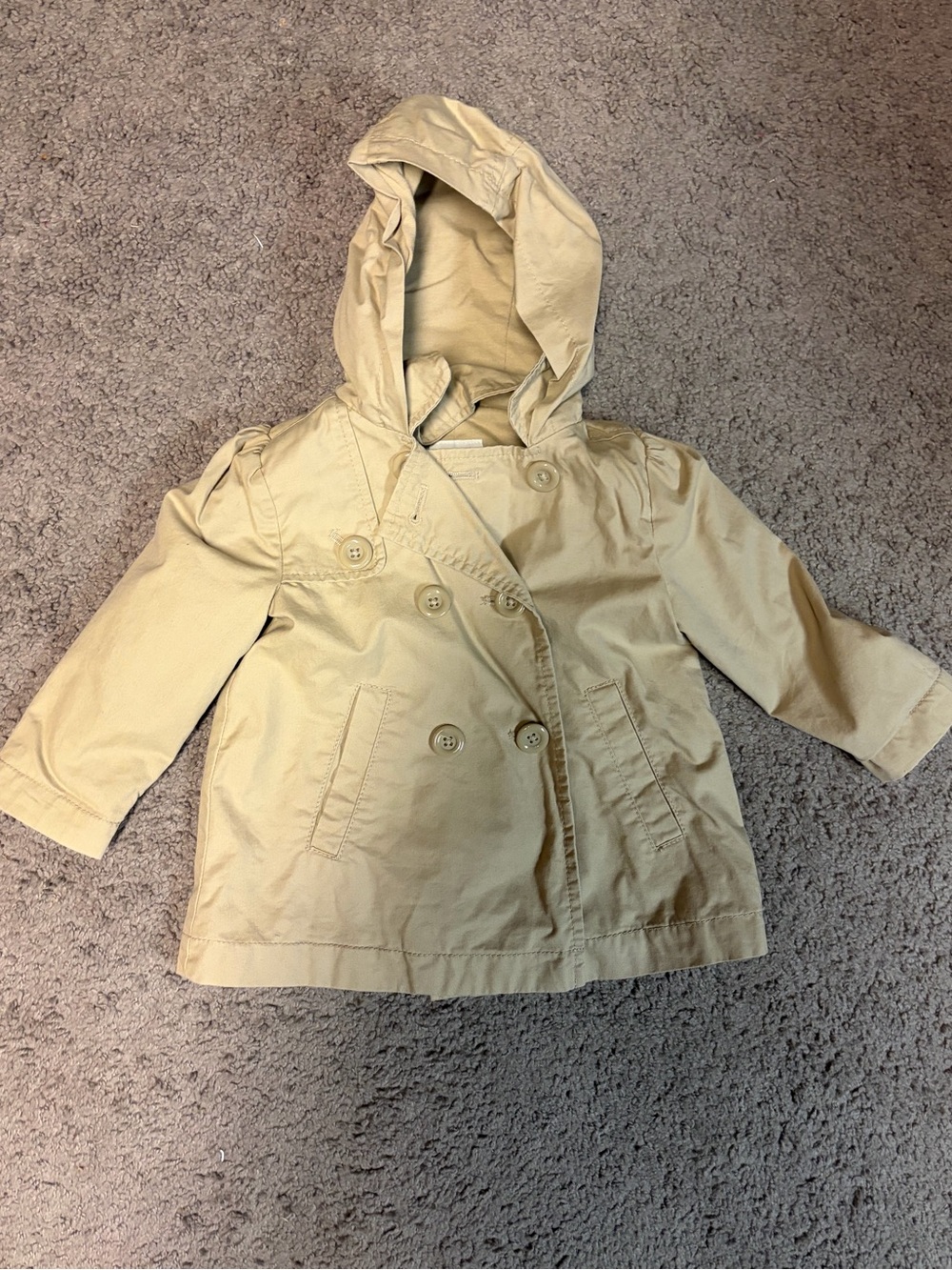 Old Navy Kids Hooded Double-Breasted Pea Coat - Tan